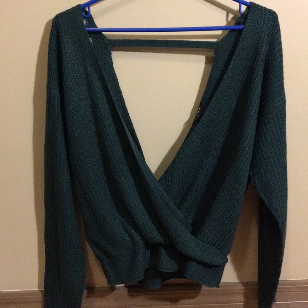 Green Low Cut Sweater